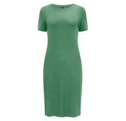  VESTIDO MANGA CURTA CANELADO VERDE DEEP LAKE LUNENDER