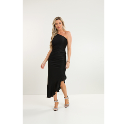 VESTIDO MIDI UM OMBRO LUREX - ROBE BELLE