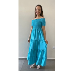 VESTIDO MIDI AZUL CELESTE